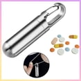 thumbnail image 1 of Clearance Sale Stainless Steel Keychain Pill Holder – Waterproof Portable Pill Case for Travel, Mini Pill Container with Locking Clip, Secure & Durable for Purse/Pocket, 1 of 7