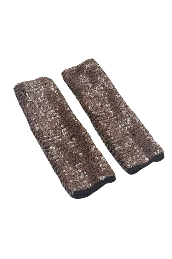 Clearance Sale! Stylish Sequin Long Fingerless Gloves with Elastic for Women and Girls - Perfect for Carnival Costumes Khaki