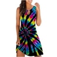 thumbnail image 1 of Summer Dresses for Women 2023 Plus Size Sleeveless Printing Tie-dye Dress Keyhole Neck Maxi Backless Loose Fit Daily Casual Elegant Holiday Vacation Homecoming A-Line Swing Hem Dress, 1 of 5