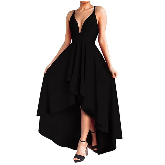 Summer Dresses for Women 2023 Plus Size Sleeveless Solid Color Dress V-Neck Midi Fit And Flare Y2K Fashion Elegant Beach Seaside Homecoming A-Line Swing Hem Vest Sling Ruched Dress