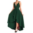 thumbnail image 1 of Clearance-Sale Summer Dresses for Women 2023 Plus Size Sleeveless Solid Color Dress V-Neck Midi Fit And Flare Y2K Fashion Elegant Beach Seaside Homecoming A-Line Swing Hem Vest Sling Ruched Dress, 1 of 5