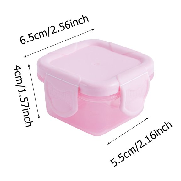 Clearance Sale!Sweet Pink Mini Portable Food Storage Container, PE Plastic, Countertop Small Condiment Sub Pack Box