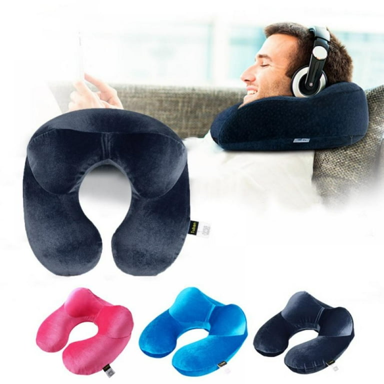 sixwipe Inflatable Travel Neck Pillow Set, Travel Light Inflatable U-Shaped  Pillow, Adjustable Inflatable Neck Pillow, with Eye Mask,Earplug and Carry  Bag for Traveling, Support Head Neck and Lumbar(Green) 