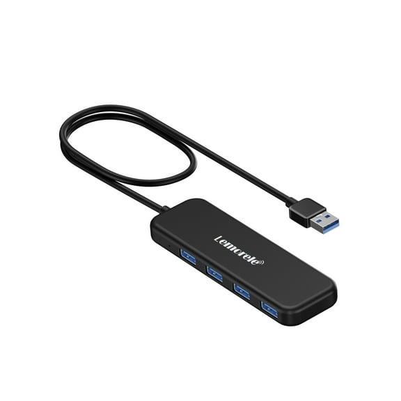Lemorele USB a 3.0 Hub, 4 USB a 3.0 Splitter, 1 Micro USB Power Supply Port, 5gbps USB Extender for Pc/Macbook/Mac/Surface Pro* Flash Drive/Mobile Hard Drive