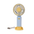 thumbnail image 1 of Clearance Sale! | USB Rechargeable Portable Handheld Fan, 3 Speed Quiet Mini Cooling Fan, 2-in-1 Handheld & Desktop Fan For Home Outdoor Travel(Blue), 1 of 9