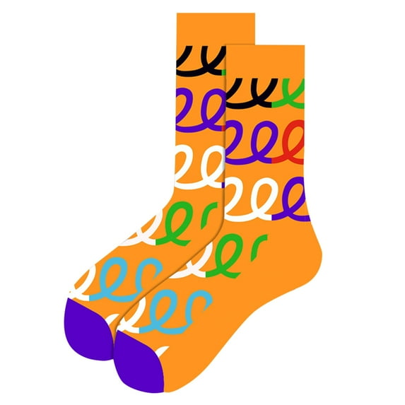 Clearance Sale Ukumplol Mens Socks Christmas Stockings Damp Socks Cotton Middle Men's Winter Snowflake and Men's Santa Autumn Socks Stocking Stuffers for Adults Men Orange One Size