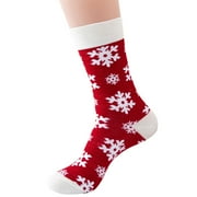 Clearance Sale Ukumplol Mens Socks Christmas Stockings Warm Christmas Fashion Windproof Printing Mid Tube Socks Long Tube Cotton Stocking Stuffers for Adults Men Silver One Size