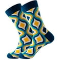 thumbnail image 1 of Clearance Sale Ukumplol Mens Socks Wool Socks Mens Adult Unisex Lattice Geometry Printing Colorful Street Personality Medium Socks Stocking Stuffers for Adults Men C One Size, 1 of 2