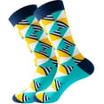 thumbnail image 1 of Clearance Sale Ukumplol Mens Socks Wool Socks Mens Adult Unisex Lattice Geometry Printing Colorful Street Personality Medium Socks Stocking Stuffers for Adults Men E One Size, 1 of 2
