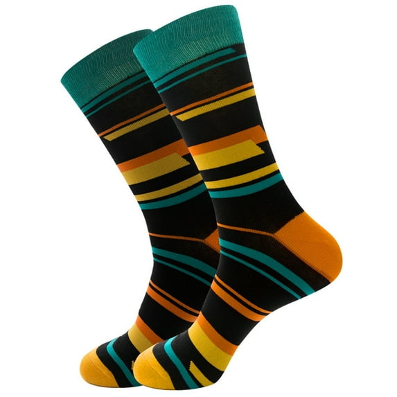 Clearance Sale Ukumplol Mens Socks Wool Socks Mens Adult Unisex Stripe Colorful Street Personality Medium Socks Stocking Stuffers for Adults Men C One Size