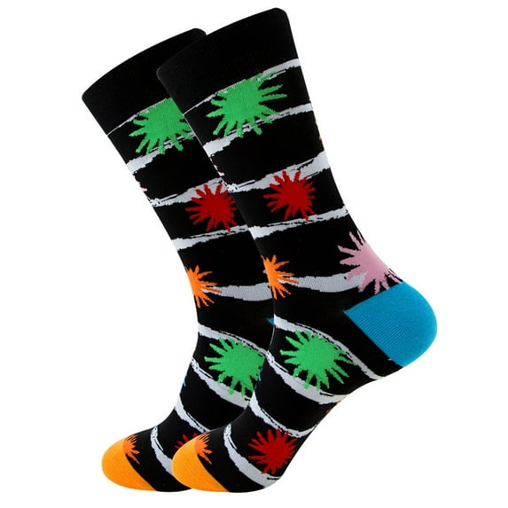 Clearance Sale Ukumplol Mens Socks Wool Socks Mens Adult Unisex Stripe Colorful Street Personality Medium Socks Stocking Stuffers for Adults Men D One Size