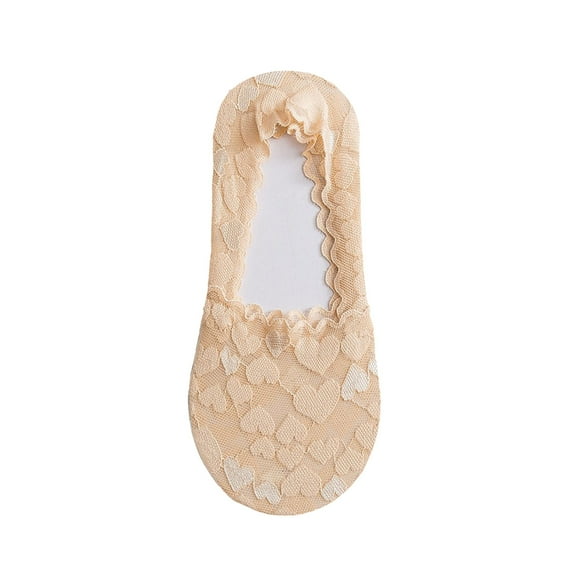 Clearance Sale Ukumplol Womens Socks Stockings Womens Liner Socks Low Cut Non Slip Ankle Socks Hidden Cushioned Socks for Flat Boat No Show Socks Womens Beige One Size