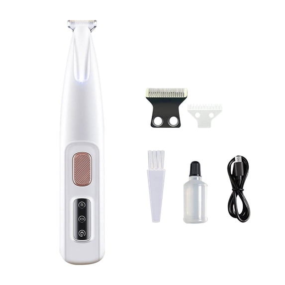 Clearance Sale! Upgraded Dog Paw Trimmer, Paw Trimmer for Dogs, Rechargeable Pet Shaver with LED Light, Low Noise Pet Hair Clippers for Paws Eyes Ears Face Rump, Set of 5