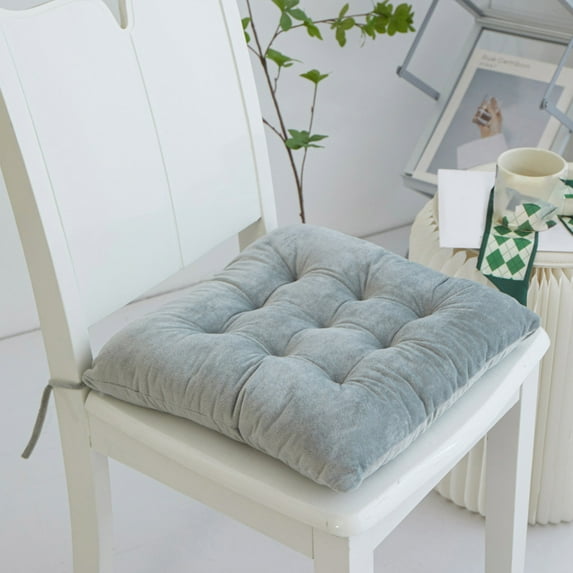 Clearance Sale Velvet Solid Color Chair Pad with Straps, Super Soft Comfort Plush Washable Square Seat Cushion for Kitchen Dining Room Living Room, Sofa Butt Cushion (15.7" x 15.7")
