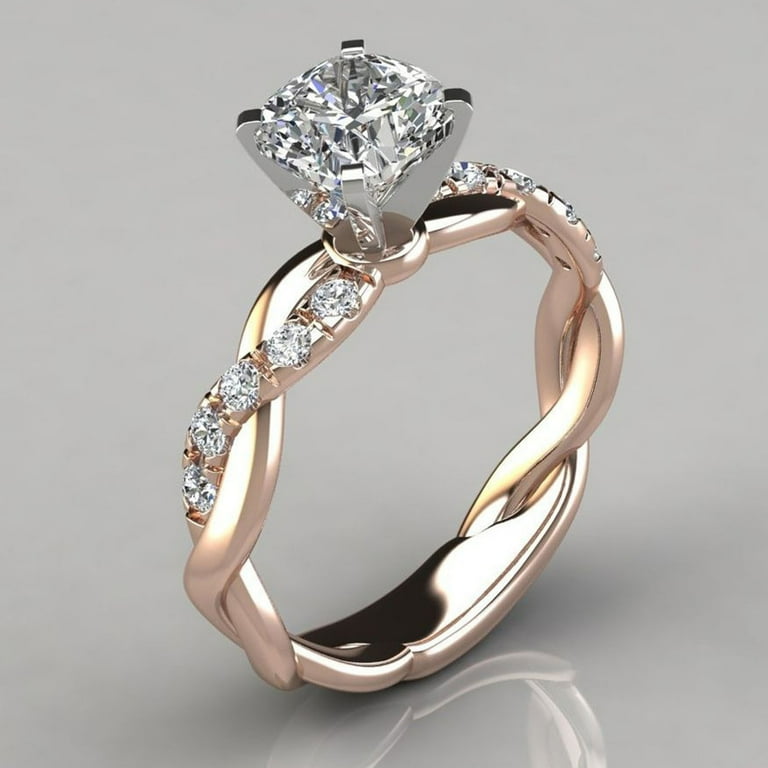 Clearance Sale! WEANT Diamond 18K Rose Gold Ring Gemstone