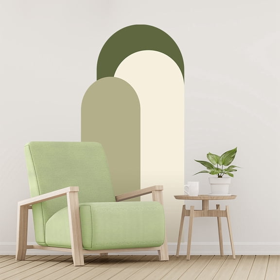 Clearance Sale!Wall Decals,Modern Solid Color Geometric Arched Wall Sticker,Removable Accent Wall Peel and Stick Headboard Wall Decals for Window Bedroom Living Room Decor
