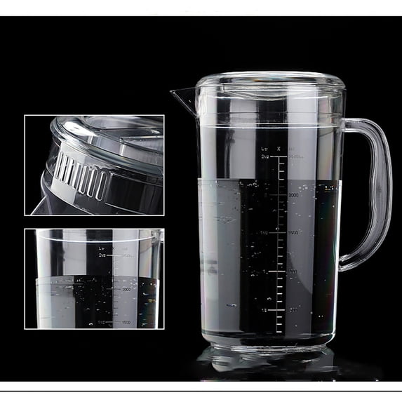 Water Pitcher Beverage Pitcher Measuring Pitcher Glass Bottles With Lids Pitcher With Lid Glass Water Jug Glass Pitcher Water Bottle Water Kettle Juice Drinks Large Cup Re Usable