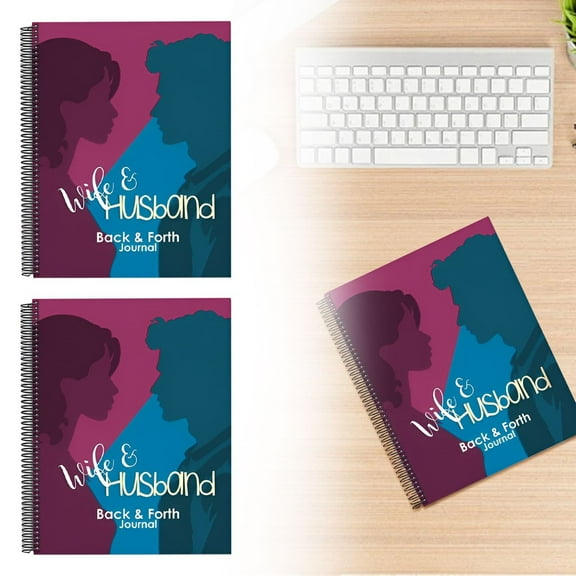 Clearance Sale Wife & Husband Back & Forth Journal, Guided Couple Communication Notebook, Spiral Bound Conversation Prompt Journal for Relationship Connection (1 Pack)