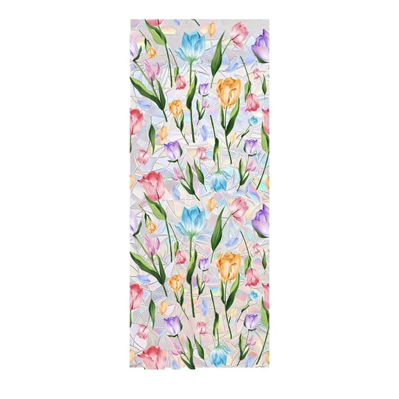Clearance Sale!Window Privacy Film,Stained Glass Window Film,Rainbow Decorative Window Cling,Sun Blocking Static Cling Window Stickers, Room Home Decor Window Cover,Non-Adhesive 15.7 x 39.4 inches