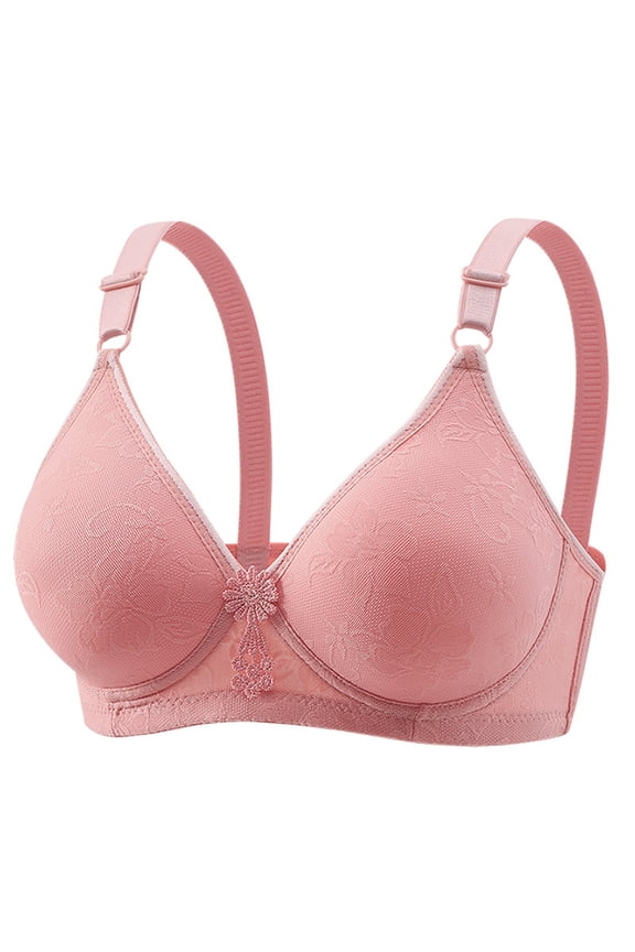 Wirefree Support Bras For Women, Full Coverage No Underwire, Adjustable Straps For Custom Fit, Ultra Soft Breathable Fabric Pink 36B Size