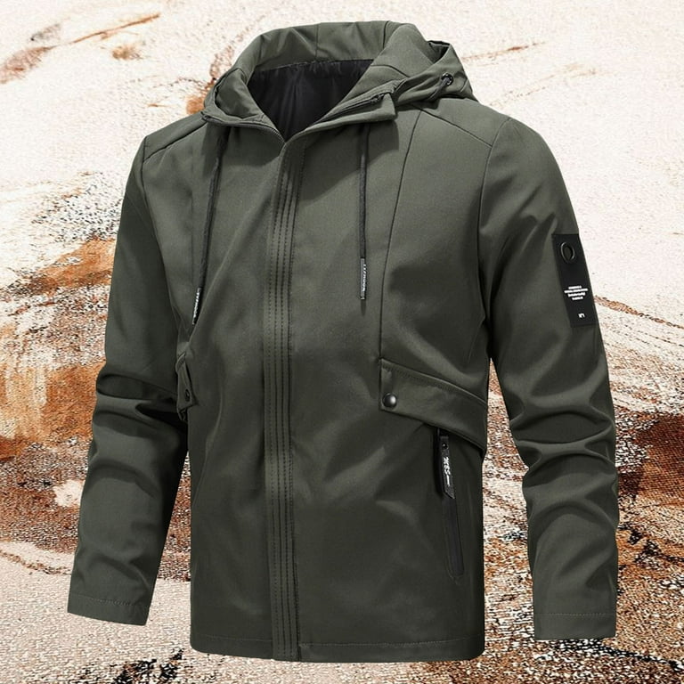 Clearance Sale Wish Essentials Hoodie Jackets for MenMen s Coat Jacket Autumn and Winter Vintage Baseball Printing