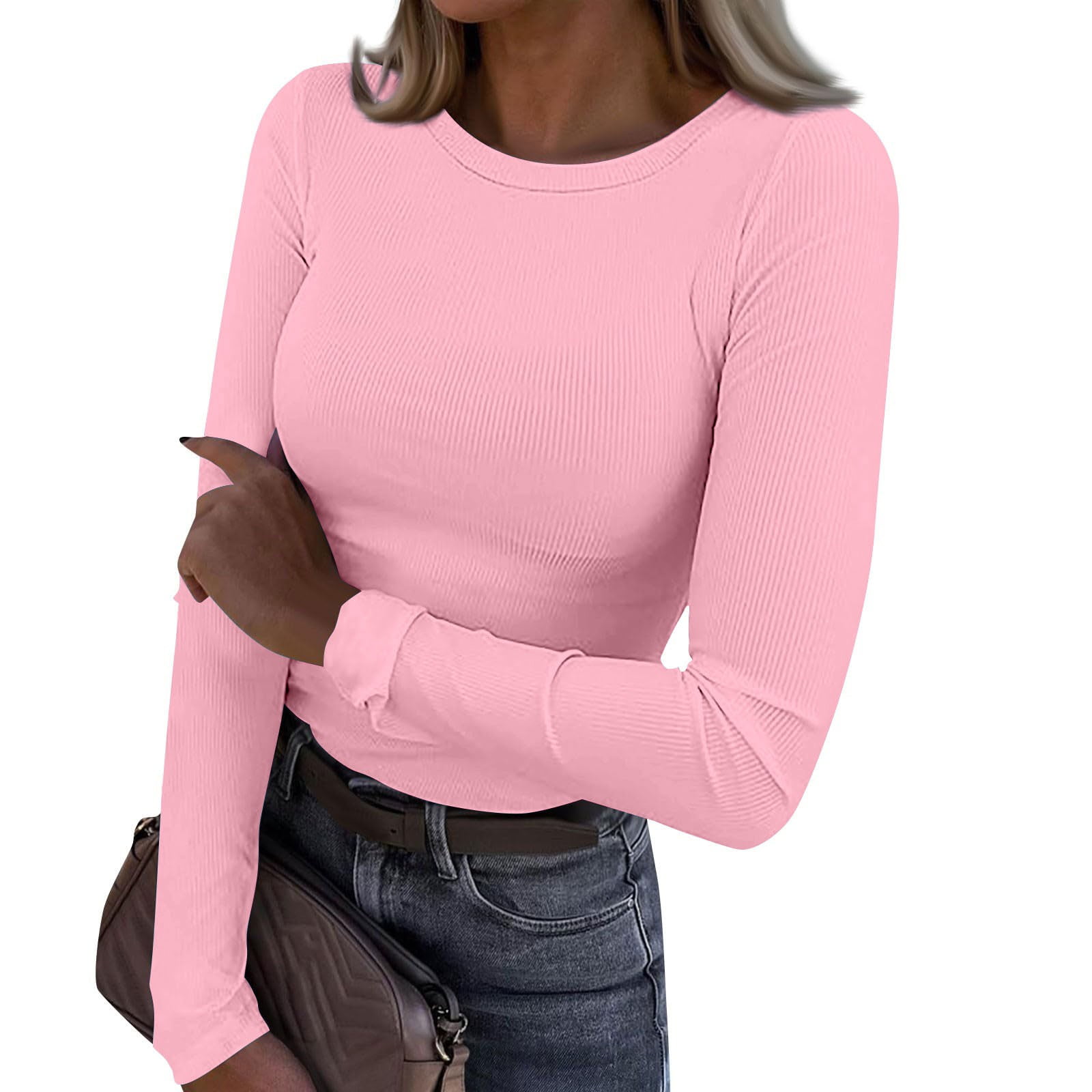 Skinny Jeans Pink Long Sleeve Shirt Outfit Clearance Sale! Women