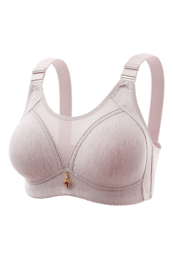 Women'S Posture Support Bra For Seniors, Anti-Sagging Comfort Fit, Breathable Wireless Support, Back Pain Relief, Full Coverage Design Purple D Size