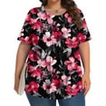 thumbnail image 1 of Women Short Sleeve Tops Plus Size Women Summer Tops Trendy Round Neck Tees for Women Printed Tshirts Womens Tops Dressy Oversized Tops for Women Dressy, 1 of 6