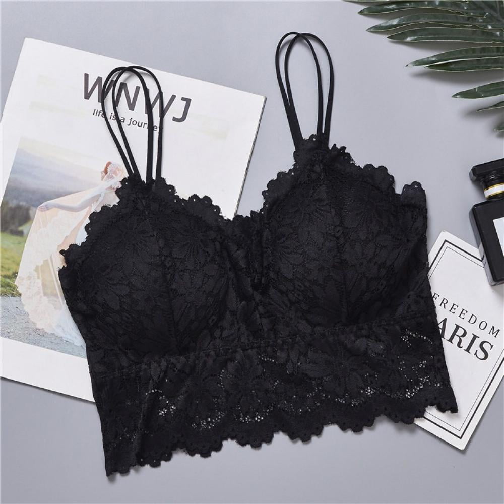 Womens Sexy Lace Bralette Bustier Back Cross Crop Top Breathable Lace Vest  Bra, Black, One Size : : Clothing, Shoes & Accessories