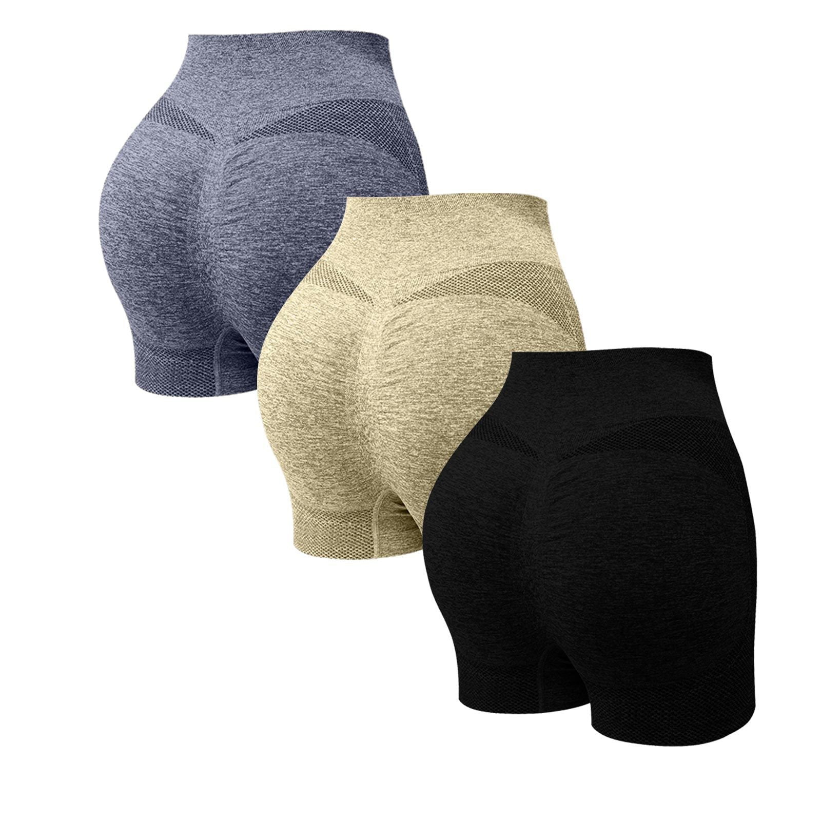 TSUTAYA Women's High Waisted Seamless Biker Shorts - Butt Lifting Gym Shorts With Scrunch, Brown - View #5