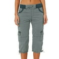 thumbnail image 1 of Clearance Sale! Women's Cotton Linen Cargo Capri Pants Summer Loose Fit Cropped Casual Multi Pocket Outdoor Sports Comfortable Lightweight Trousers L Size Light Blue, 1 of 9