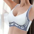 thumbnail image 1 of Women's Full Support Wireless Bra Lift & Shape Technology Plus Size Comfortable Seamless Design for Mature Women High Impact Coverage Blue XXXL Size, 1 of 9
