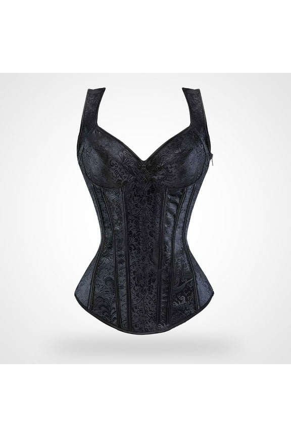 body shaper body shaper tummy control Women's Gothic Corset Bustier Waist Cincher Underbust Corset Vest Tank Top Embroidery Corset Top Plus Size Corset Top Black + XL