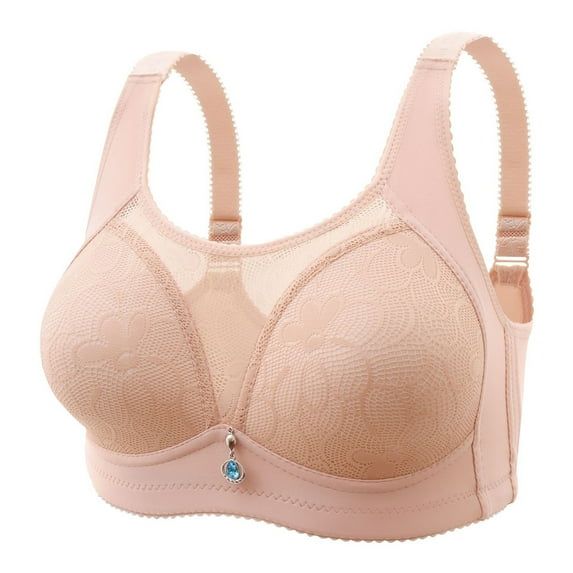 Women's Posture Correcting Orthopedic Bra, Anti-Sagging Support Bra for Senior Women, Comfortable Fit Breathable Wirefree Back Support Bra Beige F Size