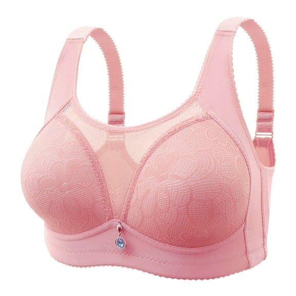 Women's Posture Correcting Orthopedic Bra, Anti-Sagging Support Bra for Senior Women, Comfortable Fit Breathable Wirefree Back Support Bra Pink A Size