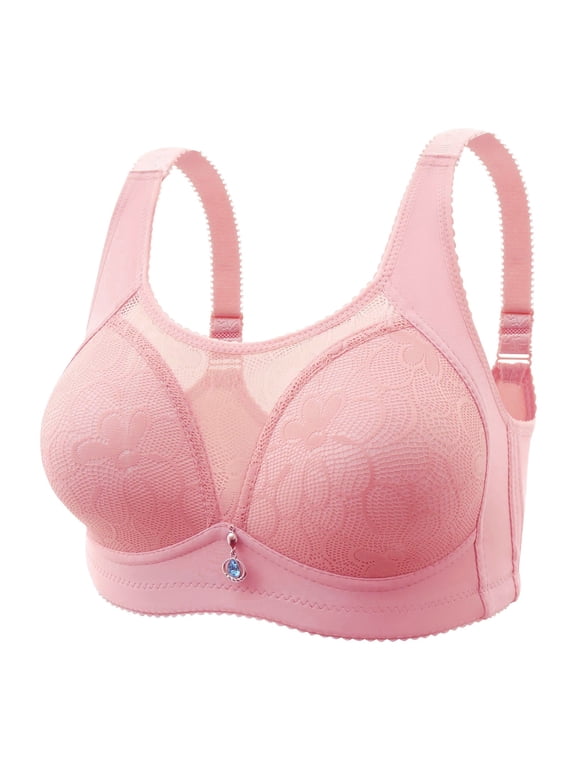 Women's Posture Correcting Orthopedic Bra, Anti-Sagging Support Bra for Senior Women, Comfortable Fit Breathable Wirefree Back Support Bra Pink A Size