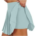 thumbnail image 1 of Clearance Sale! Women's Tennis Skirts With Pockets Lightweight Summer Athletic Pleated Skirt With Shorts Underneath Blue L Size, 1 of 9