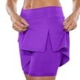 thumbnail image 1 of Clearance Sale! Women's Workout Skort High Waist Yoga Legging With Attached Skirt For Tennis Golf Running Gym Comfortable Athletic Skirted Pants Purple XXL Size, 1 of 7
