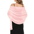 thumbnail image 1 of Clearance Sale! Womens Elegant Chiffon Shawl Silky Soft Wedding Scarf Bridal Evening Dress Wrap Lightweight Sheer Fashion Accessory Pink L Size, 1 of 6