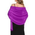 thumbnail image 1 of Clearance Sale! Womens Elegant Chiffon Shawl Silky Soft Wedding Scarf Bridal Evening Dress Wrap Lightweight Sheer Fashion Accessory Purple S Size, 1 of 5