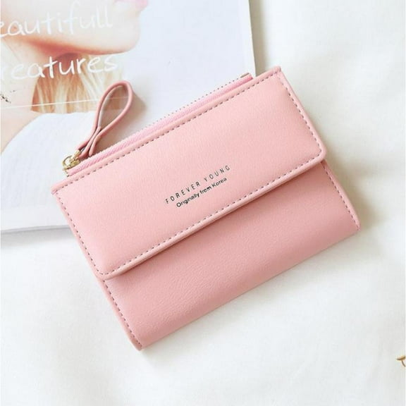 Clearance Sale!Womens Purse Leather Short Zip Wallet Small Wallet Blocking Leather Short Zipper Wallet