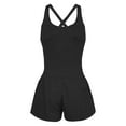 thumbnail image 1 of Clearance Sale!! Womens Running Onesie Workout Rompers Athletic Romper One Piece Outfits Exercise Jumpsuits Gym Yoga Clothes Summer Slim Fit Sleeveless Spaghetti Strap Hollow Out Backless Jumpsuits, 1 of 5