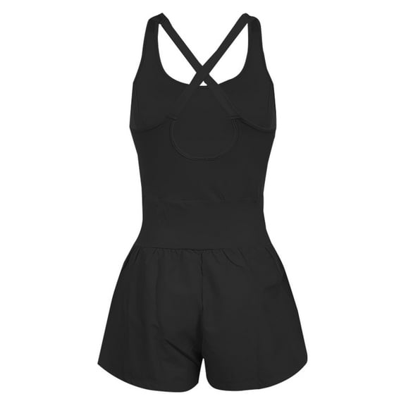 Clearance Sale!! Womens Running Onesie Workout Rompers Athletic Romper One Piece Outfits Exercise Jumpsuits Gym Yoga Clothes Summer Slim Fit Sleeveless Spaghetti Strap Hollow Out Backless Jumpsuits