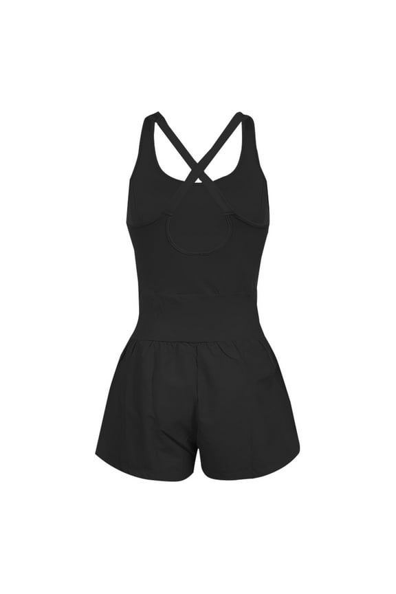 Clearance Sale!! Womens Running Onesie Workout Rompers Athletic Romper One Piece Outfits Exercise Jumpsuits Gym Yoga Clothes Summer Slim Fit Sleeveless Spaghetti Strap Hollow Out Backless Jumpsuits