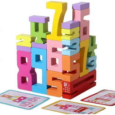 Clearance Sale Wooden Number Building Blocks,Wooden Stacking Building Blocks For 3+ Years Old Kids 1-10 Number Game Balance Competition Toy, Number Blocks Toys,Friends Of 10 Blocks For Boys Girls,10PC