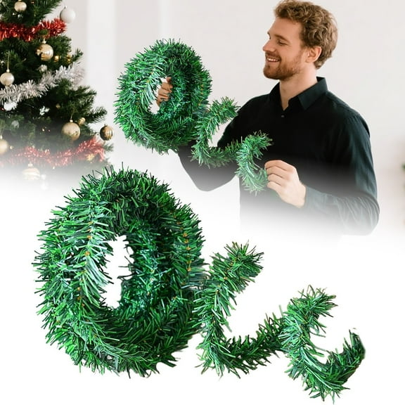 Clearance Sale! Wreath With Natural Rice Green Vine And Soft Fuzzy For Festive Holiday Wreath Practical Home Decor 216.5" X 2.4"
