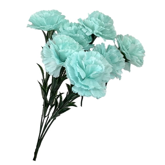 Clearance Sale Yuoaen Artificial Flowers, Simulation 7 Carnations Bouquet Blue, 7 Head Artificial Silk Fowers Carnation Bunch Wedding Home Outdoor Size 41Cm Avilable in 9 Colours
