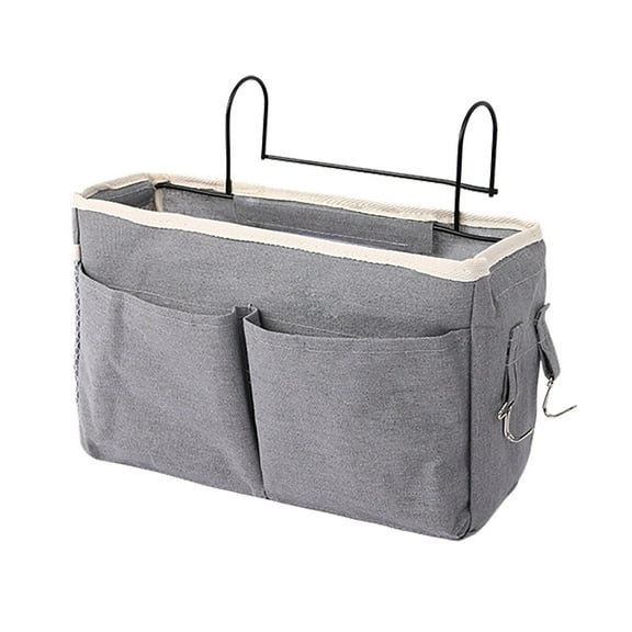 Clearance Sale! Yuoaen Hooks, Bedside Caddy Hanging Storage Organizer 4 Pockets Canvas Bag for Bunk College Dorm Bed Bed, Household Hooks C, 1X Hanging Bag