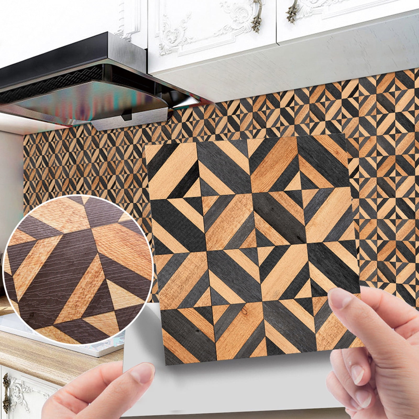 Clearance Sale!iOPQO Peel And Stick Tile,Home Decor,Imitation Wood Grain Tile Stickers Retro ...