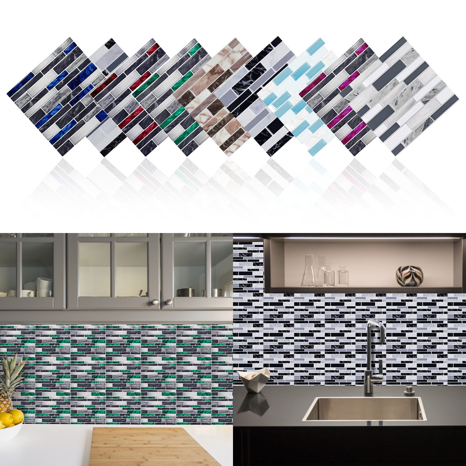 Clearance Sale!iOPQO Peel And Stick Tile,Home Decor,Mosaics Creative 3D Tile Stickers Simulation ...